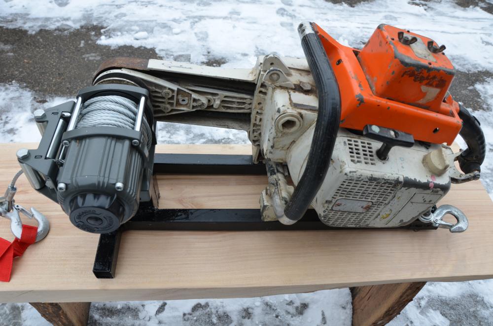 Homemade chainsaw winch how to